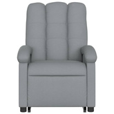 vidaXL Podnoszony fotel masujący, rozkładany, jasnoszary, tkanina
