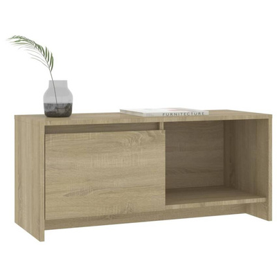 vidaXL Szafka pod TV, dąb sonoma, 90x35x40 cm, materiał drewnopochodny