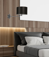 Alexia Lampa Kinkiet Chromowy 1X40W E14 Abażur Czarny