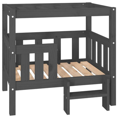 vidaXL Legowisko dla psa, szare, 75,5x63,5x70 cm, lite drewno sosnowe