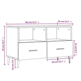 Szafka pod TV, szarość betonu, 80x36x50 cm vidaXL