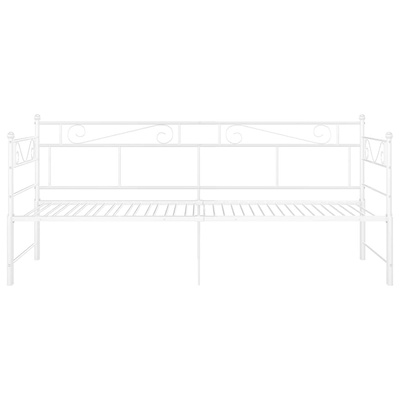 vidaXL Sofa z wysuwaną ramą łóżka, biała, metalowa, 90x200 cm