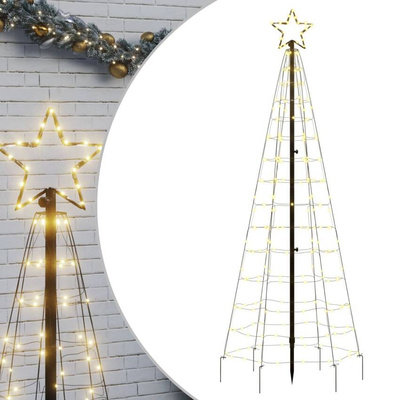 vidaXL Choinka z lampek, z kołkami, 220 ciepłych białych LED, 180 cm