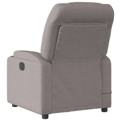 vidaXL Rozkładany fotel masujący, elektryczny, kolor taupe, tkanina