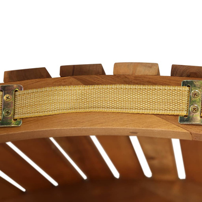 Leżak z poduszką, lite drewno akacjowe, ciemnoszary