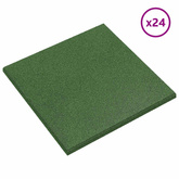 Płytki ochronne przed upadkiem 24 pcs zielony 50 x 50 cm Guma