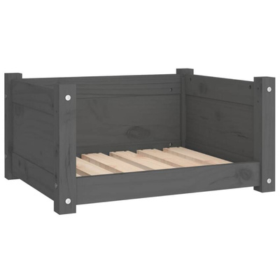 Legowisko dla psa, szare, 55,5x45,5x28 cm, lite drewno sosnowe vidaXL