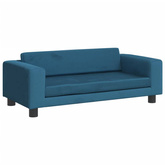 vidaXL Legowisko dla psa z dostawką, niebieskie, 100x50x30 cm, aksamit