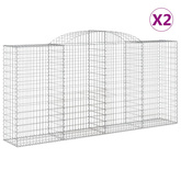 Kosze gabionowe, 2 szt, 300x50x140/160 cm, galwanizowane żelazo