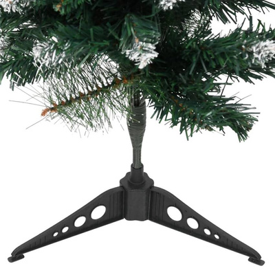 vidaXL Sztuczna choinka ze stojakiem, zielono-biała, 90 cm, PVC