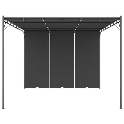 vidaXL Altana ogrodowa z zasłoną boczną, 4 x 3 x 2,25 m, antracytowa