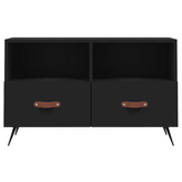 vidaXL Szafka pod TV, czarna, 80x36x50 cm, materiał drewnopochodny