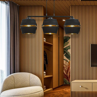 Lampa wisząca  PIANO 3 BLACK/GOLD