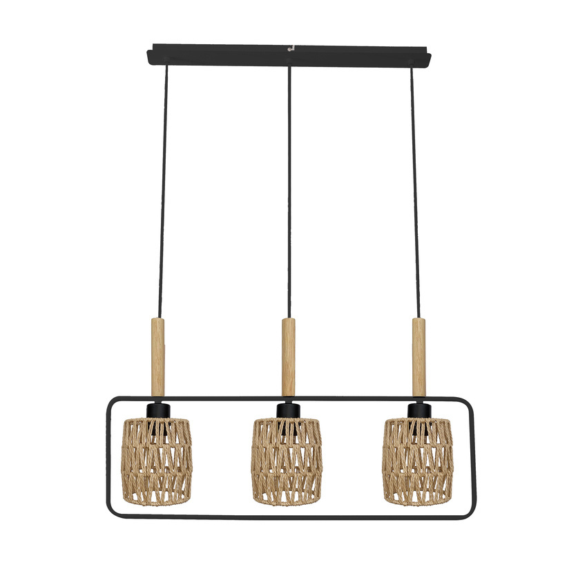 Lampa wisząca z abażurami Crown beżowe abażury potrójna do jadalni