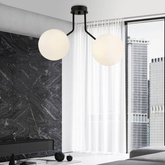 Lampa sufitowa  NOVA 2 BLACK/OPAL