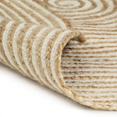 vidaXL Dywanik ręcznie wykonany z juty, spiralny wzór, biały, 90 cm