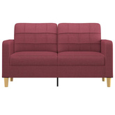 Sofa 2-osobowa, winna czerwień, 140 cm, tapicerowana tkaniną