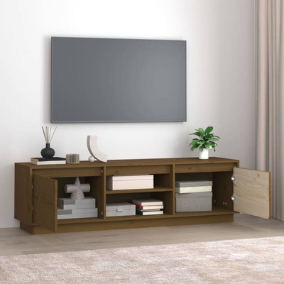 vidaXL Szafka pod TV, miodowy brąz, 140x35x40 cm, lite drewno sosnowe