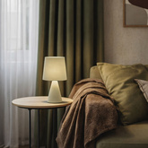 Lampka nocna Satti szarozielona ceramiczna z abażurem klasyczna E14