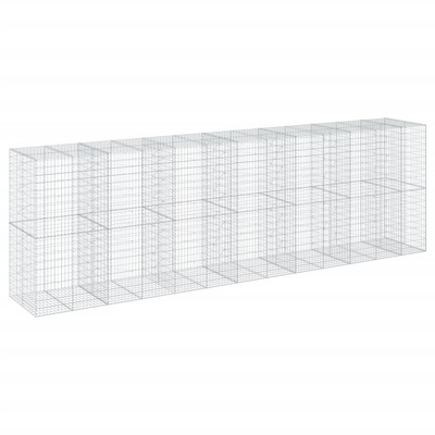 Kosz gabionowy z pokrywą, 650x100x200 cm, galwanizowane żelazo