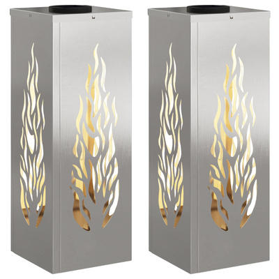 Słoneczna LED lampa na ścieżkę 2 pcs Srebrny Stal nierdzewna