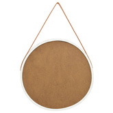 vidaXL Lustro ścienne na pasku, 60 cm, białe