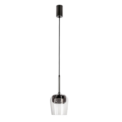 Lampa wisząca Glaxi szklana szara transparentna do salonu GX53