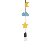 Trio sss p lampa wisząca czarny 3x20W E27 iq kids złoty+niebieski
