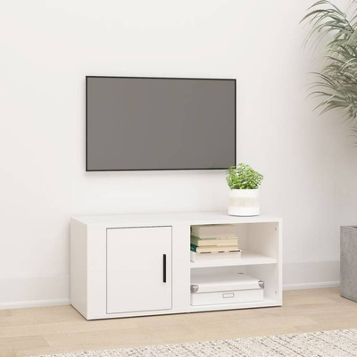 vidaXL Szafka pod TV, biała, 80x31,5x36 cm, materiał drewnopochodny