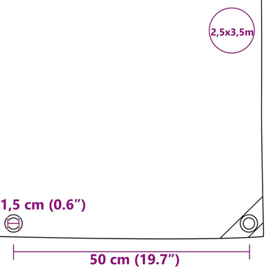 Plandeka 650g / m² Oliwkowy zielony 2,5 x 3,5 m