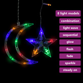 Lampki świąteczne z gwiazdkami i księżycami, na pilota, 138 LED