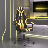 vidaXL Obrotowy fotel gamingowy, czarno-złoty, sztuczna skóra model standard