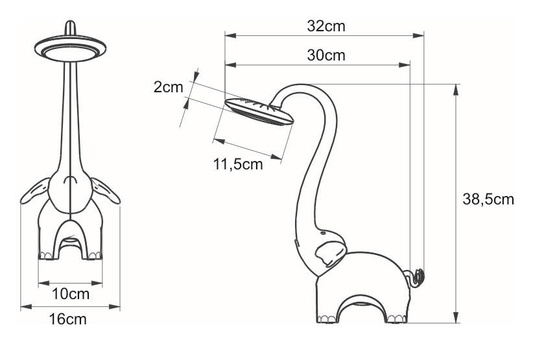 Lampka biurkowa K-BL1603 BIAŁY z serii SŁONIK