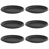 Okrągły Talerzyk Kwiatowy 6 pcs Czarny ? 14 x 2 cm