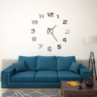 vidaXL Zegar ścienny 3D, nowoczesny design, 100 cm, XXL, srebrny model standard