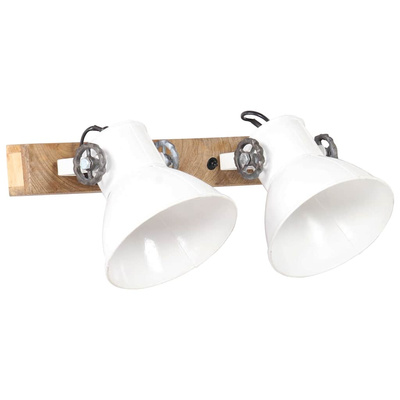 Industrialna lampa ścienna, biała, 45x25 cm, E27
