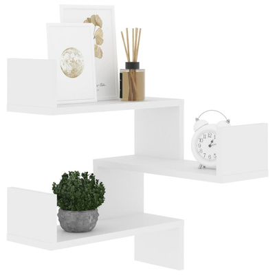 Narożna półka ścienna, biała, 40x40x50 cm