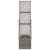 Donica ogrodowa z trellem Szary 35 x 30 x 135 cm polirattan