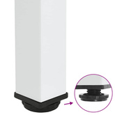 Nogi do stołu barowego 4 szt. Białe 100-102 cm Stal