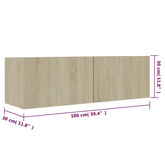 vidaXL Szafka pod TV, dąb sonoma 100x30x30 cm, materiał drewnopochodny
