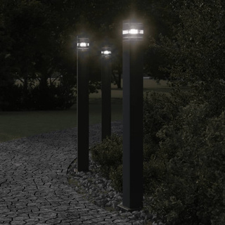 Zewnętrzna lampa stojąca, czarna, 110 cm, aluminium