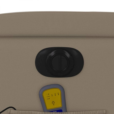 vidaXL Rozkładany fotel masujący, elektryczny, cappuccino, ekoskóra