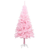 vidaXL Sztuczna choinka z lampkami i bombkami, różowa, 150 cm, PVC model standard