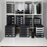 Exacompta Organizer na biurko Store-Box z 7 szufladami, czarny, połysk