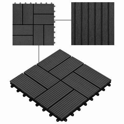 Płytka Tarasowa 11 pcs Czarny 30 x 30 cm