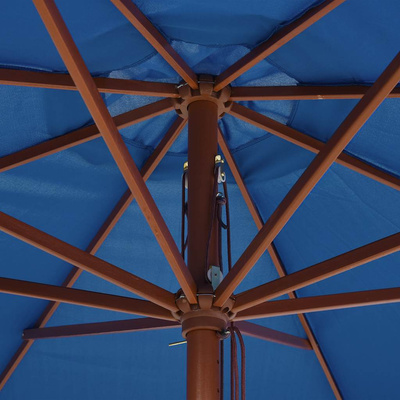 Parasol ogrodowy na drewnianym słupku, 350 cm, niebieski