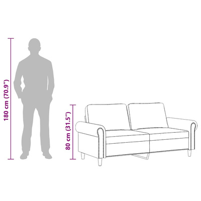 Sofa 2-osobowa, niebieski, 140 cm, tapicerowana aksamitem