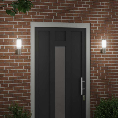 Zewnętrzna lampa ścienna 2 pcs Srebrny 12 x 8,5 x 27 cm