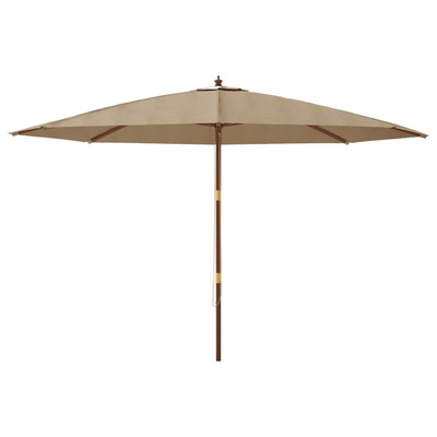 Parasol ogrodowy na drewnianym słupku, taupe, 400x273 cm