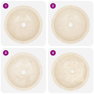 Umywalka, 40 x 12 cm, marmurowa, kremowa
